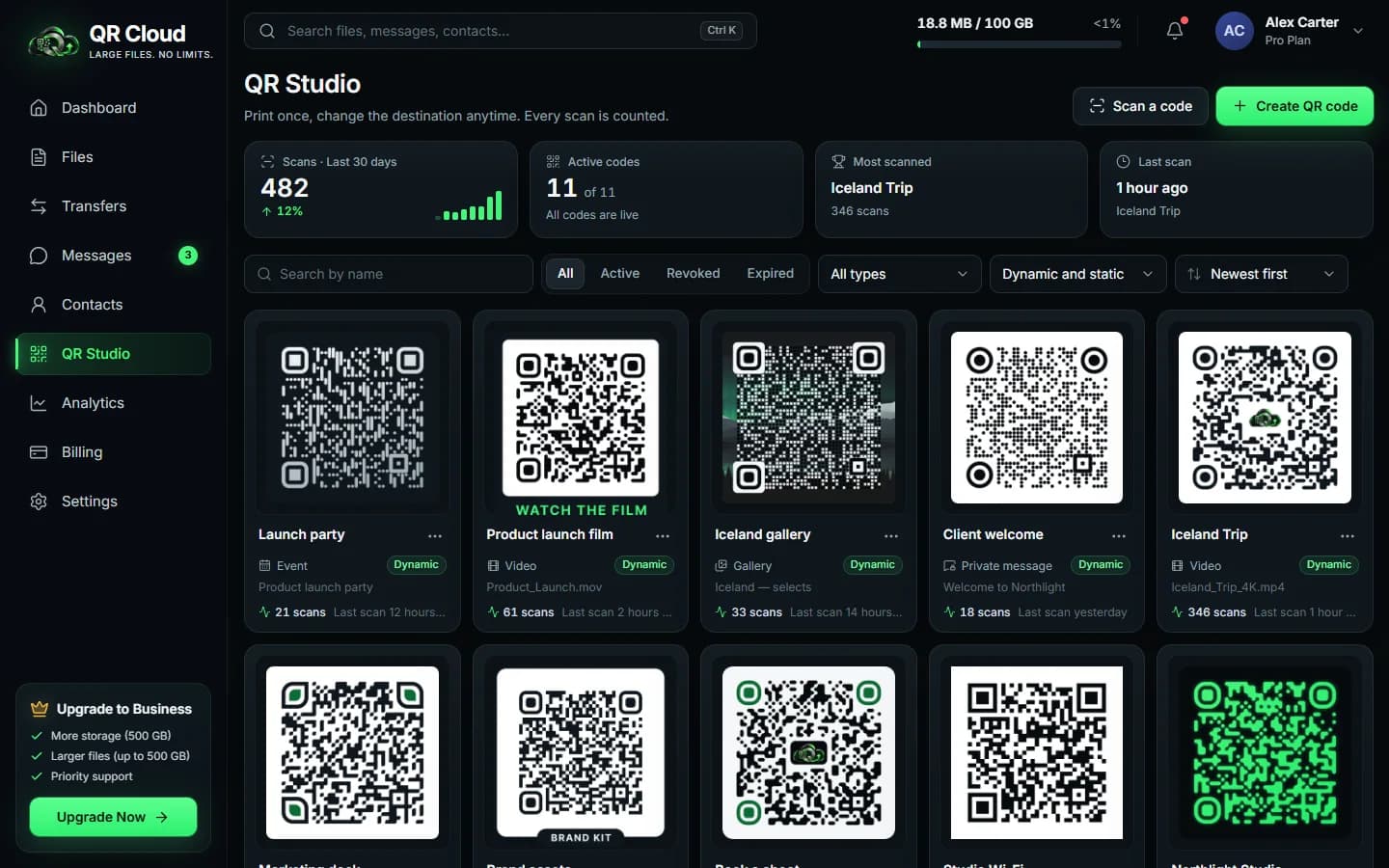 QR Cloud — QR codes