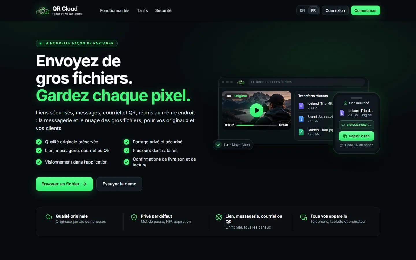 QR Cloud — Page d'accueil