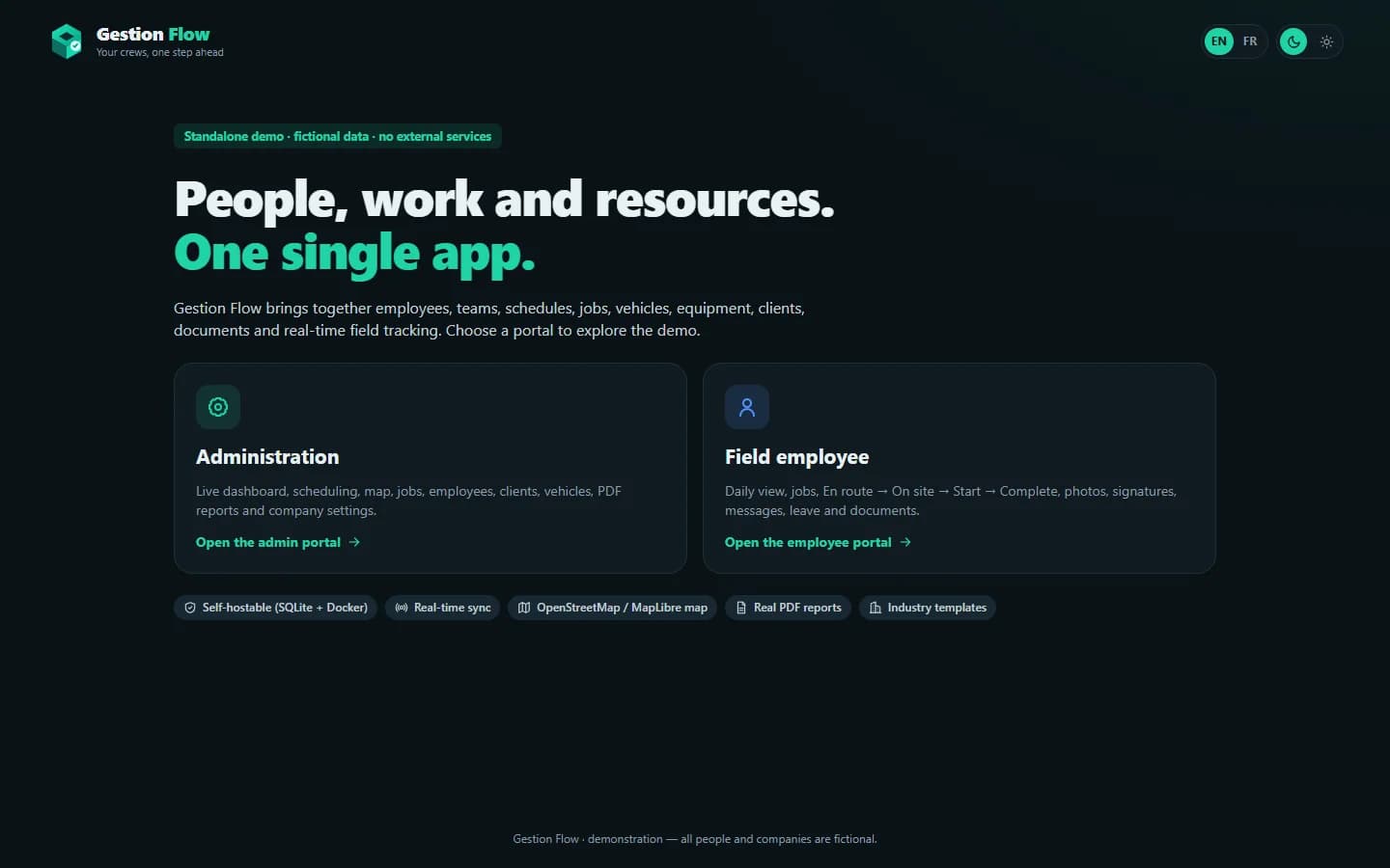 Gestion Flow — Portal choice