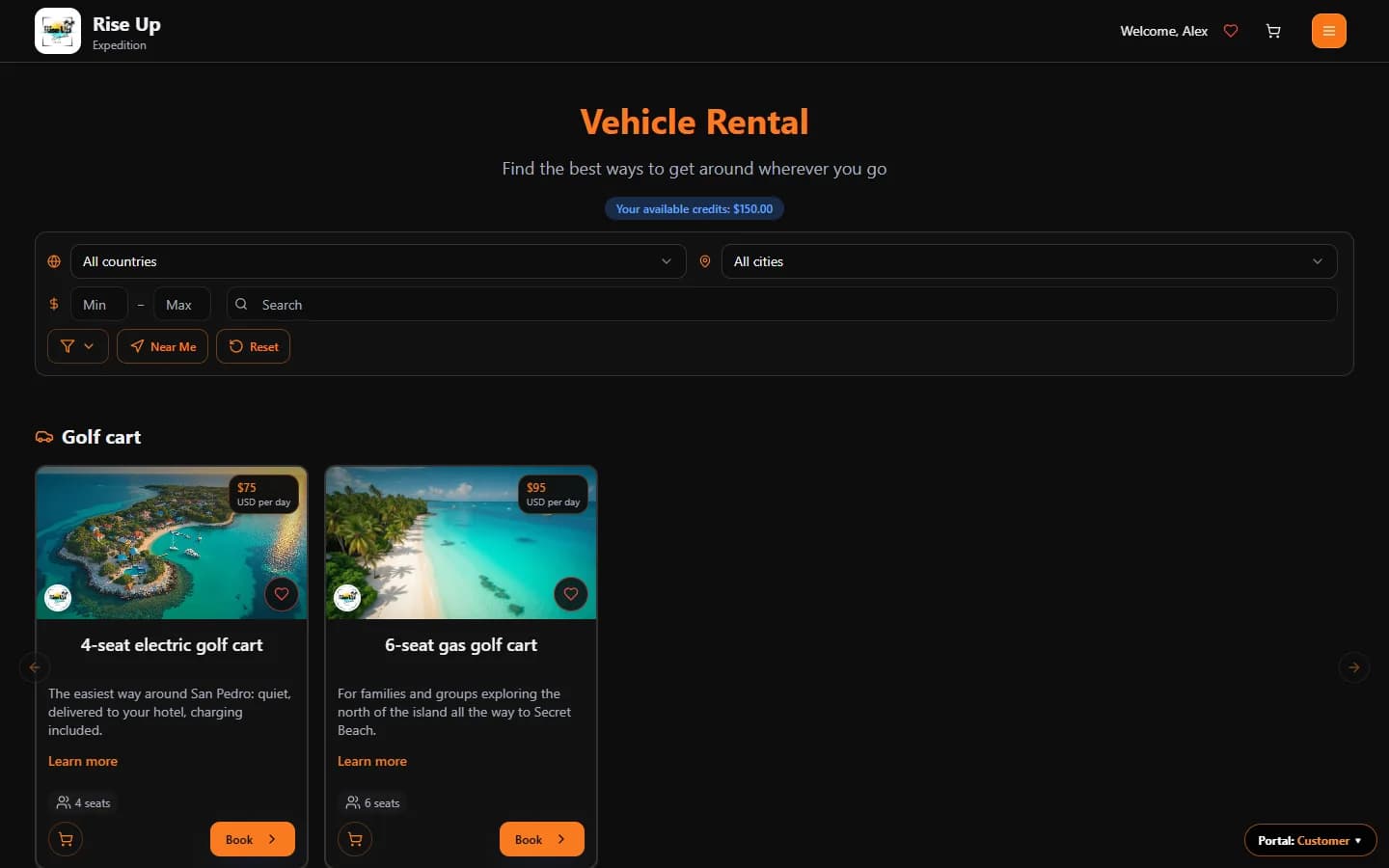 Rise Up Expedition — Vehicle rental