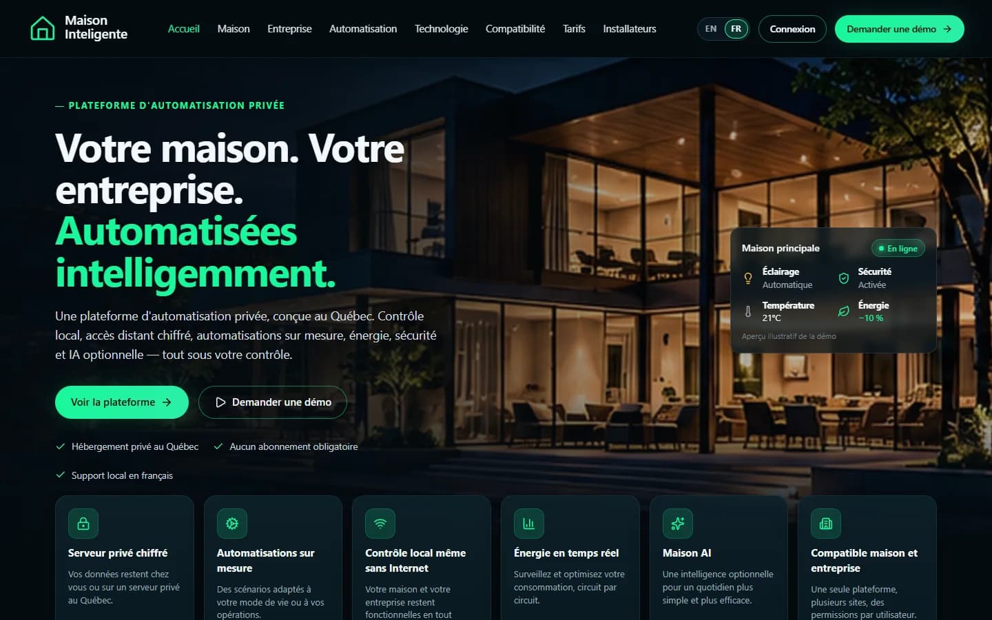 Maison Inteligente — Site public