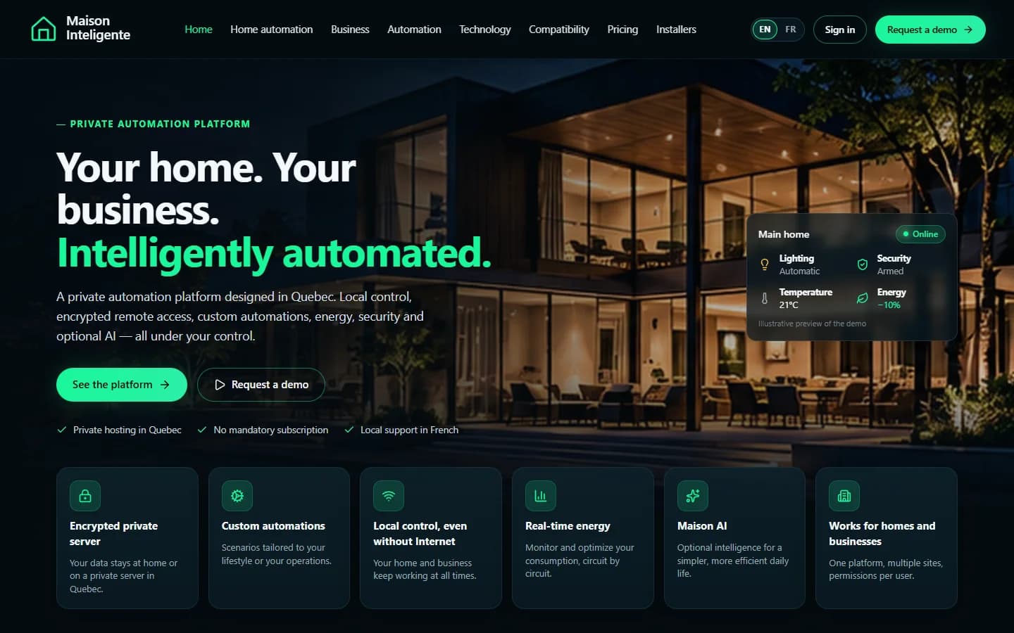 Maison Inteligente — Public website