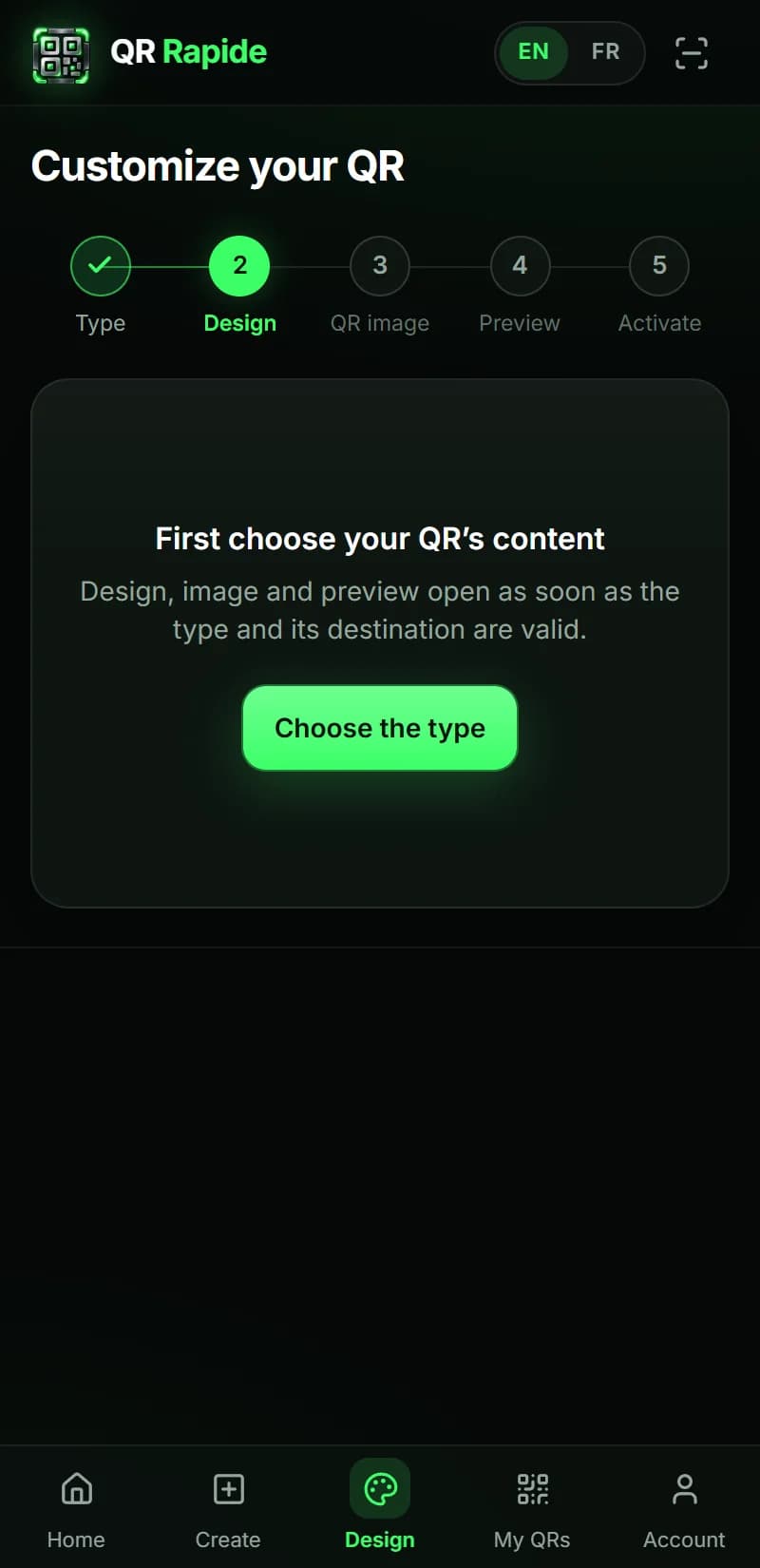 QR Rapide — Design on mobile