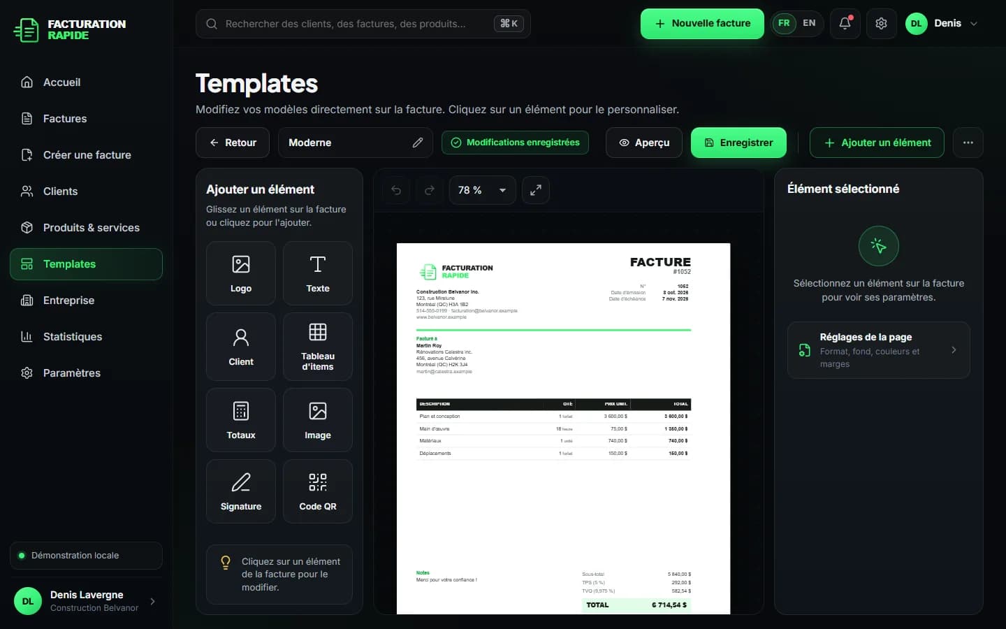 Facturation Rapide — Invoice Studio