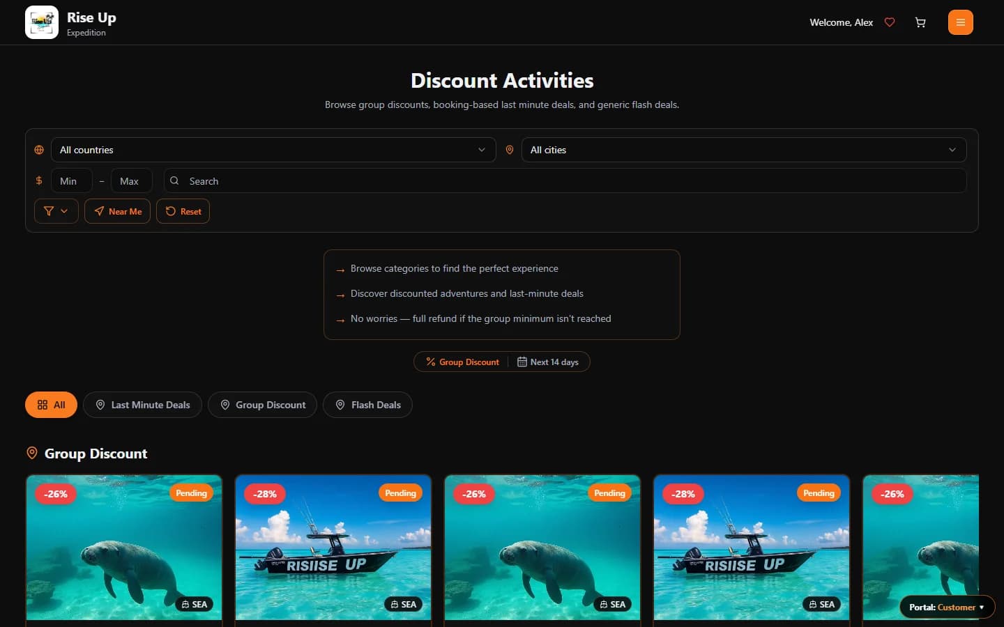 Rise Up Expedition — Group prices
