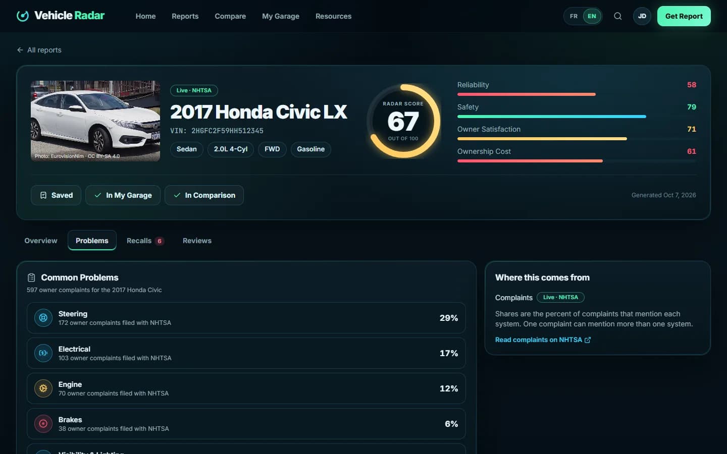 Vehicle Radar — Common problems