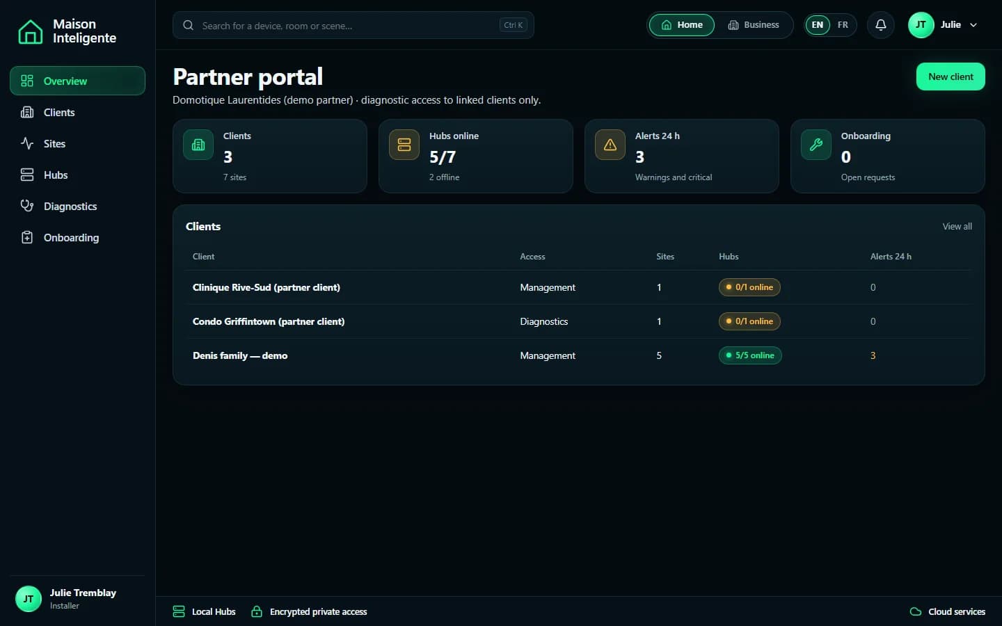 Maison Inteligente — Installer portal