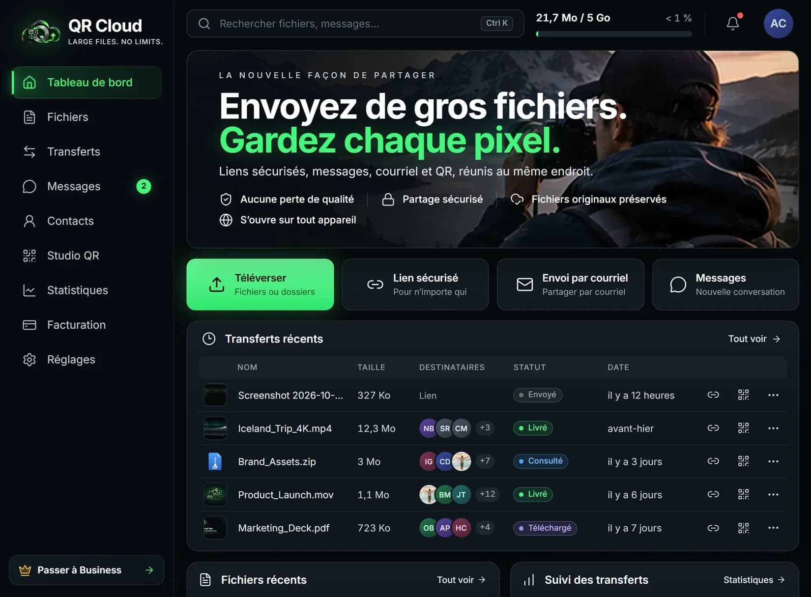 QR Cloud — Tableau de bord