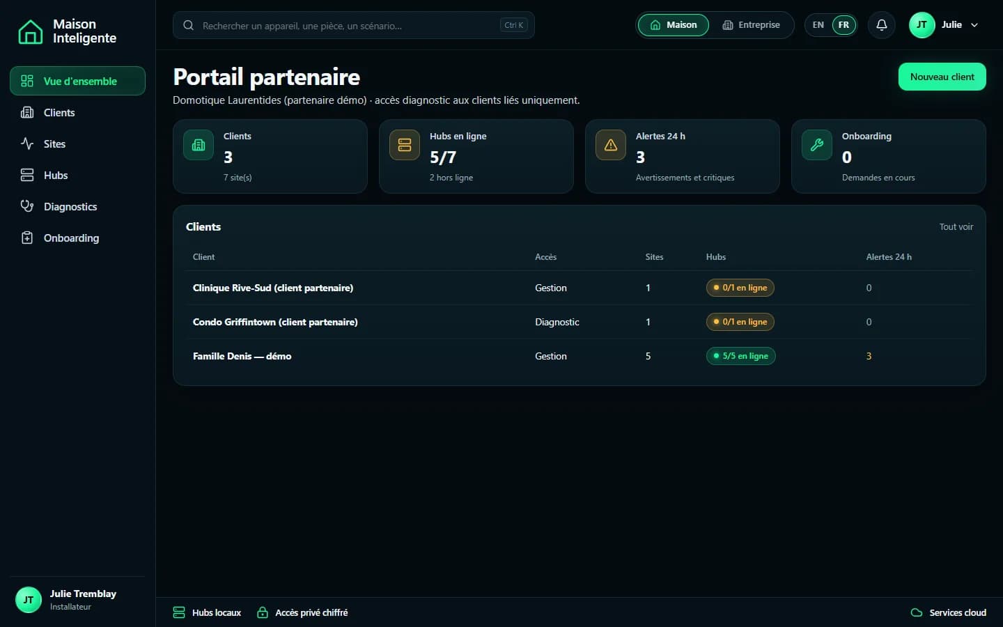 Maison Inteligente — Portail installateur