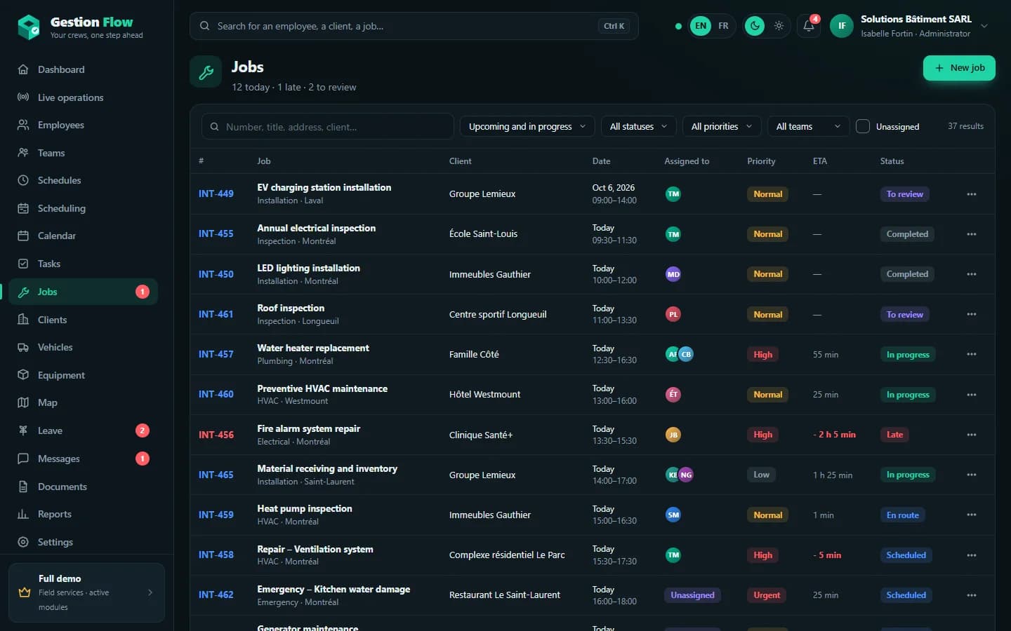 Gestion Flow — Jobs