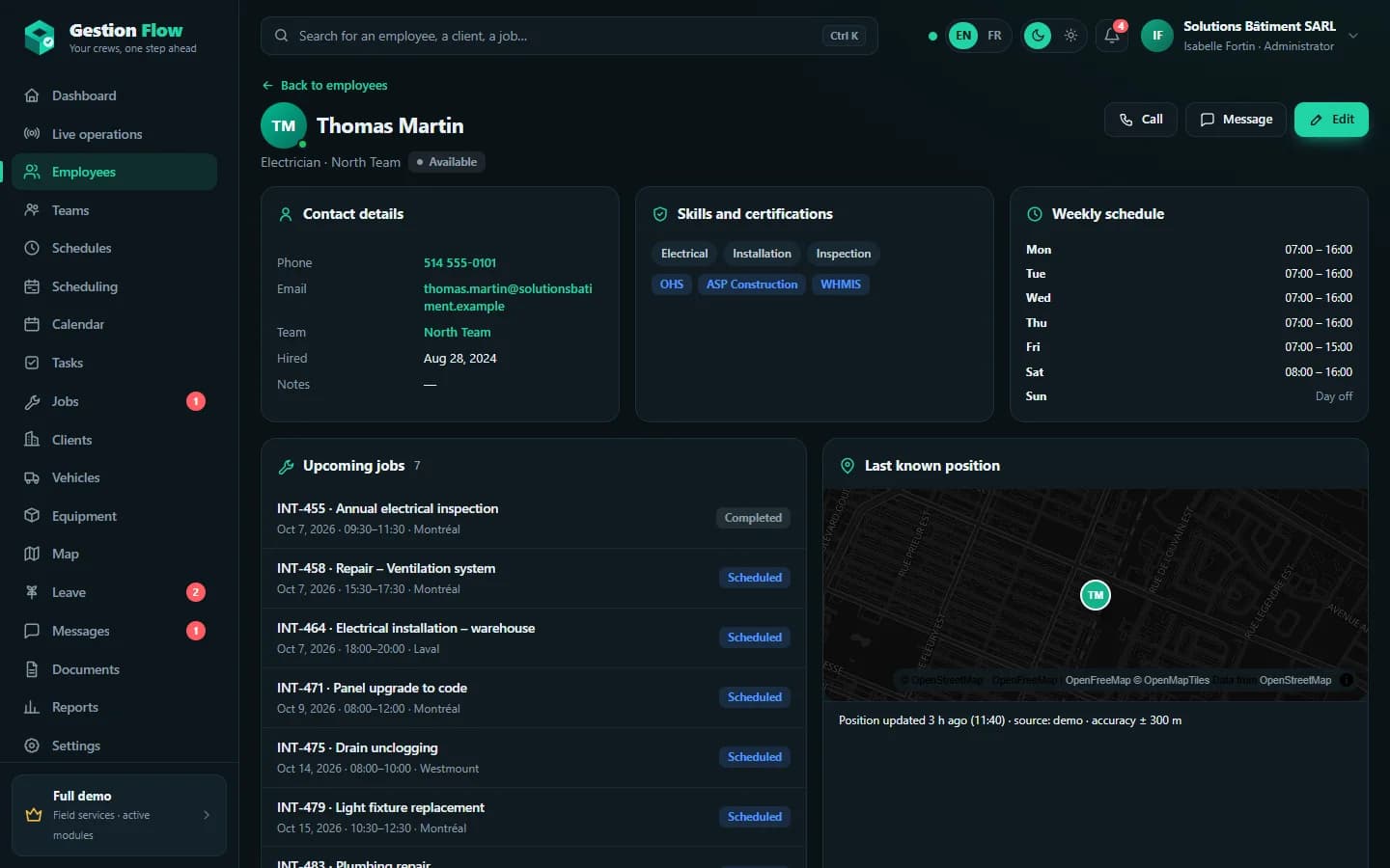 Gestion Flow — Employee profile