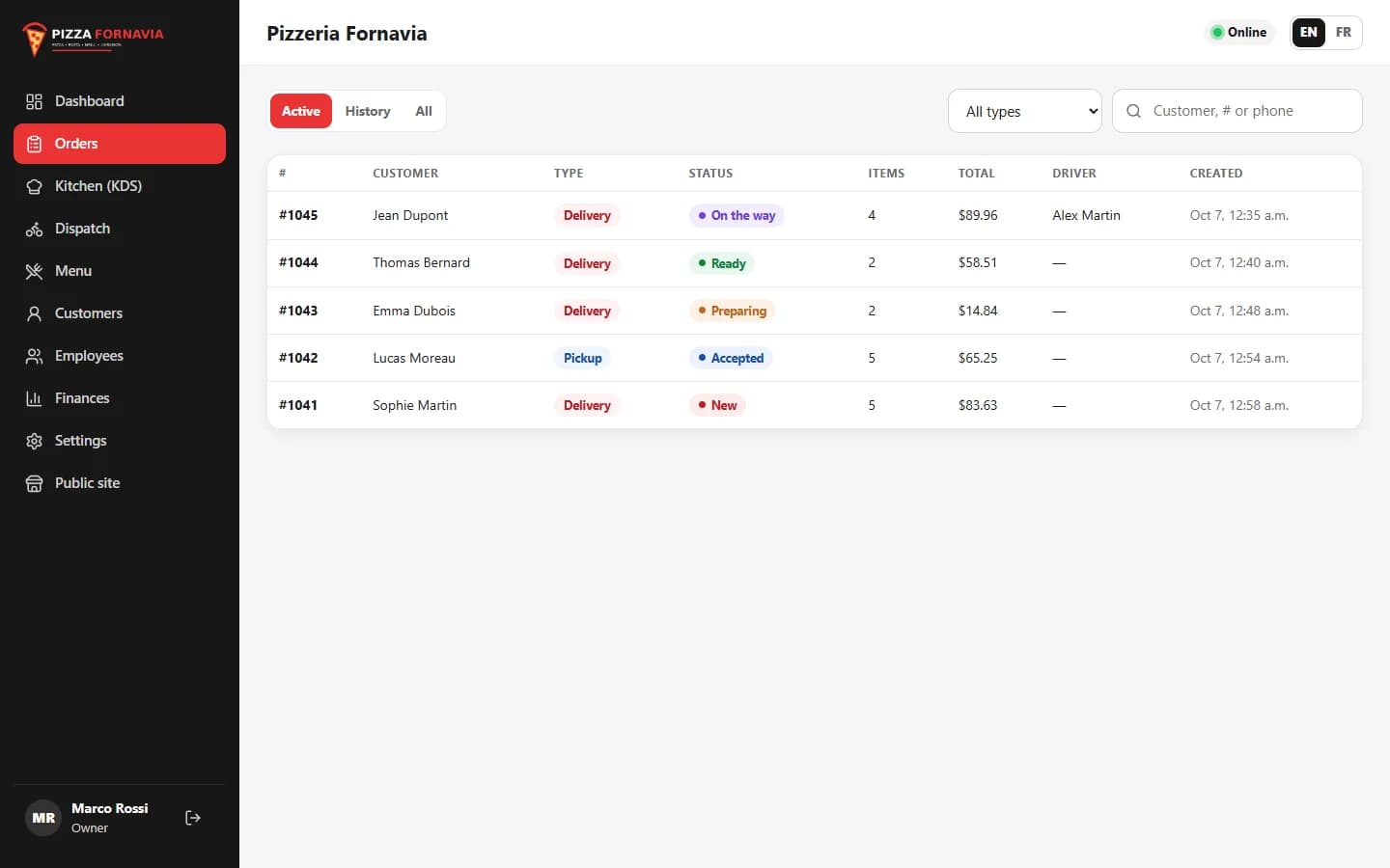 Delivery App — Orders