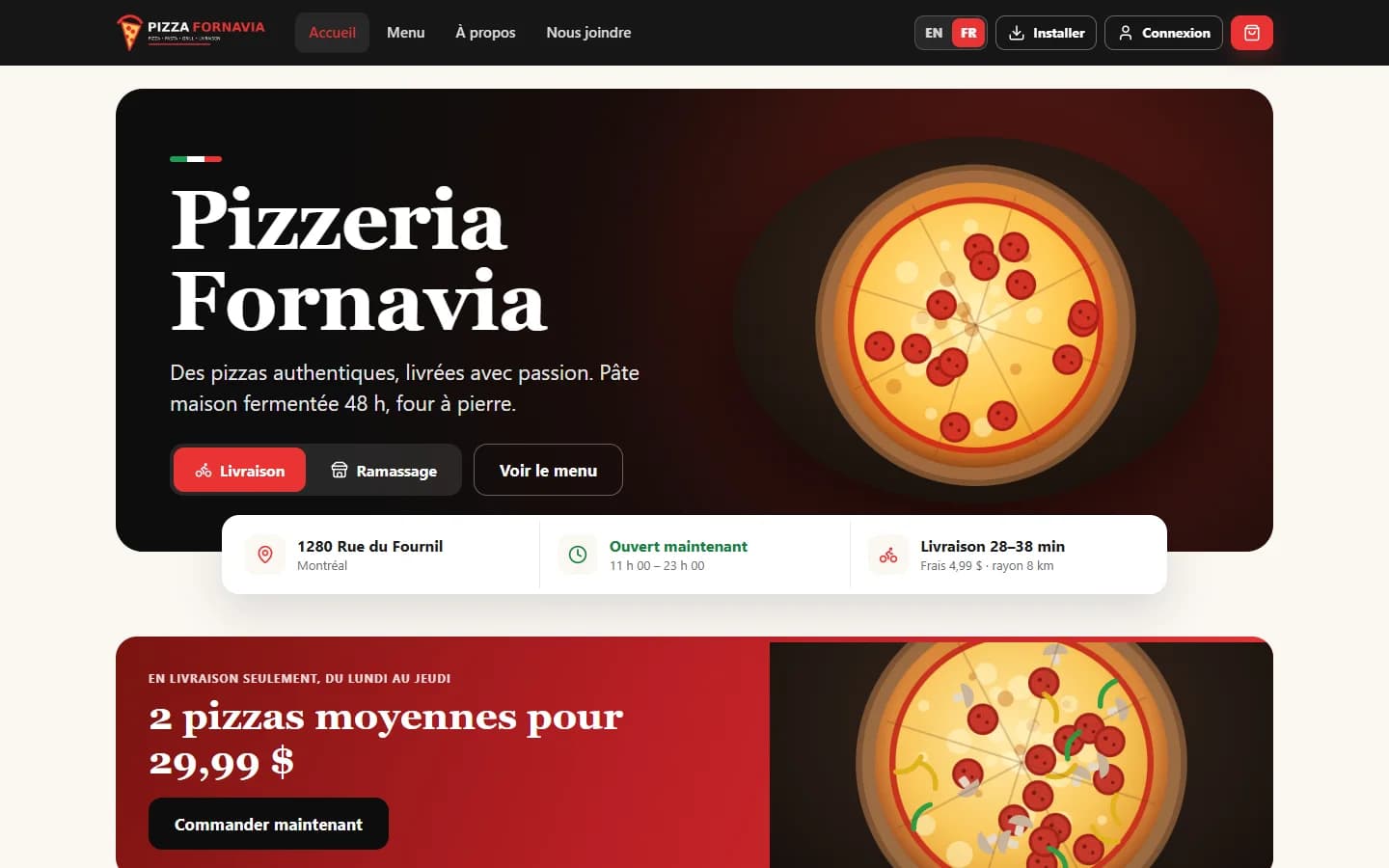 Delivery App — Site du restaurant