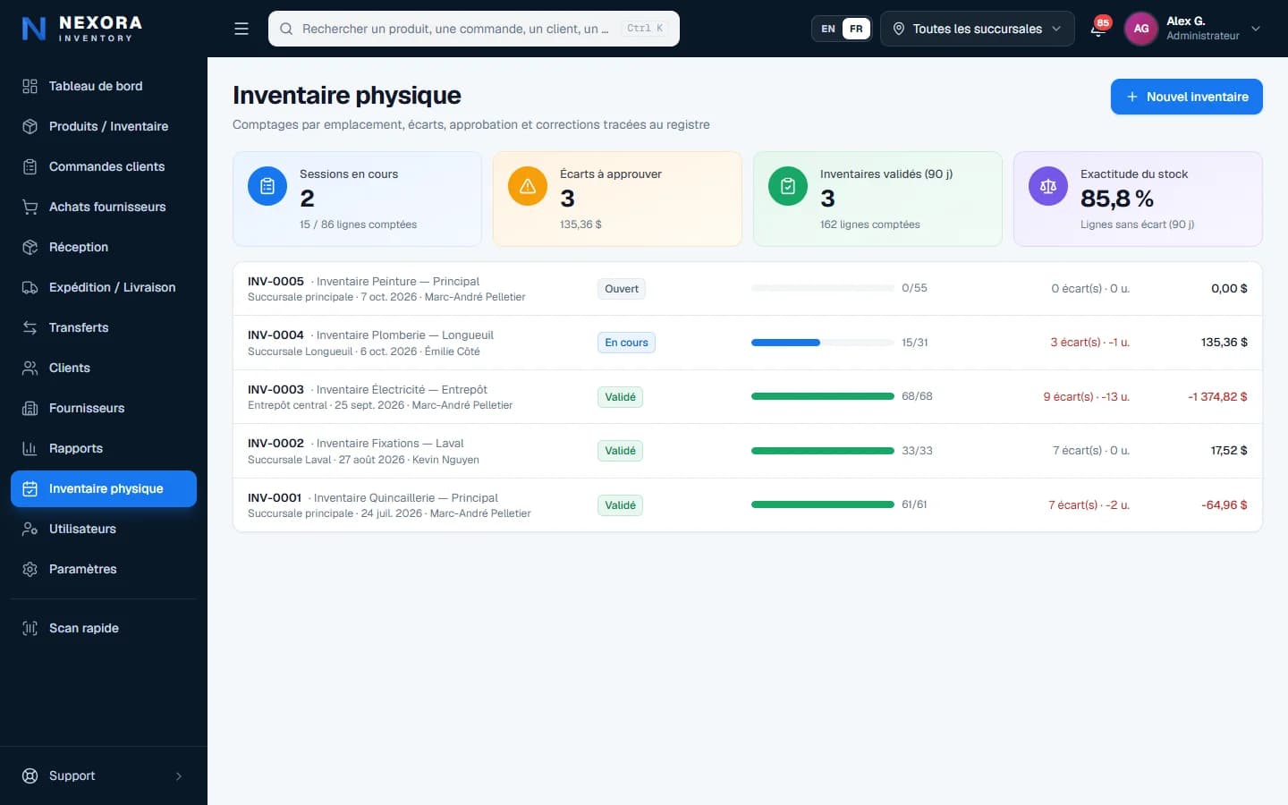 Xanotek Inventory — Inventaire physique