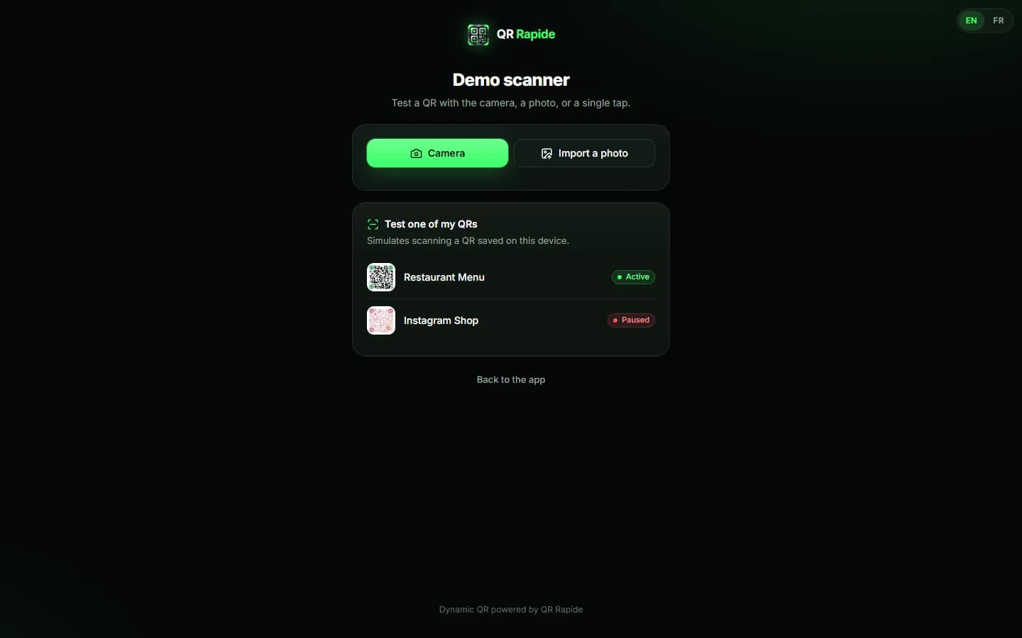 QR Rapide — Scanner