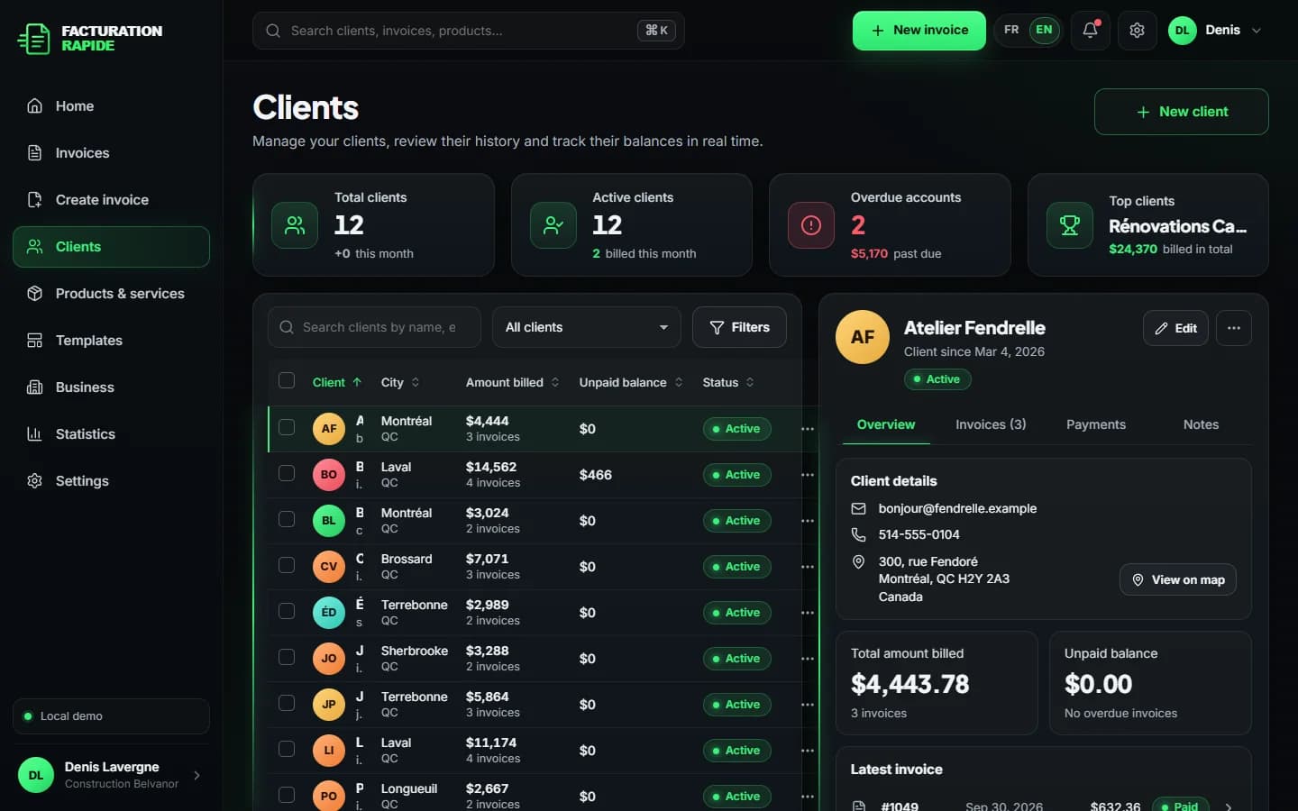 Facturation Rapide — Clients