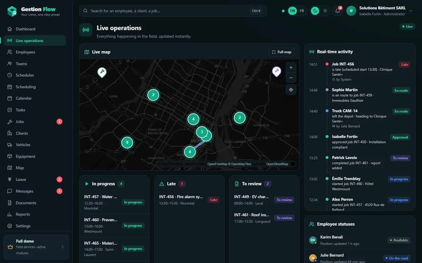 Gestion Flow — Live operations