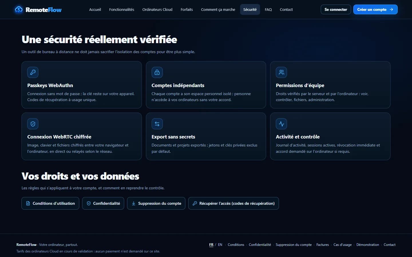 RemoteFlow — Sécurité