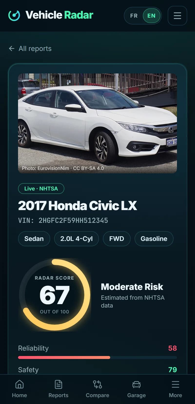 Vehicle Radar — Report on mobile